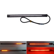 48SMD Led 범용 바이크 오토바이 자동차 스트라이프 정지 램프 턴 신호 번호판 라이트 방수 테일 브레이크, 01 Red  Amber