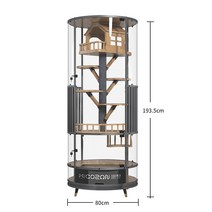 대형 고양이호텔 파노라마 360도 회전 투명 캣타워, A