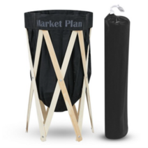 마켓플랜 접이식 우드 햄퍼, 블랙, 5개