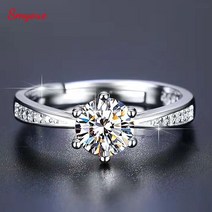 모이사나이트 반지 smyoue real 3 캐럿 moissanite 결혼 반지 스털링