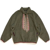 KAPITAL 20AW 빈티지 하이 칼라 니트 드로 스트링 느슨한 폴라 플리스 스웨터