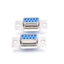 10Pcs RS232 직렬 포트 커넥터 DB9 암 소켓/플러그 9 핀 구리 COM 소켓 어댑터, 한개옵션0