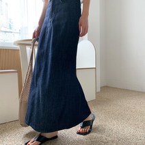 여성 청치마 롱청치마 생지 데님 스커트 롱스커트 롱치마 청스커트