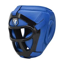 RDX 복싱 헤드기어 MMA 무에타이 페이스그릴, Blue, X-Large