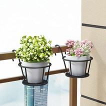 원형 철제 베란다 화분걸이 다육이 받침대 진열대, 블랙