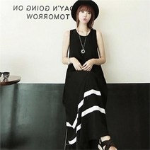 [에스이엔몰] 여성 롱 민소매 여름 바캉스 바다 물 원피스