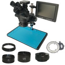 주사전자현미경 비파괴 수질 검사 오염도측정기 산업 Simul-Focal 3.5X-90X 삼안 스테레오 34MP HDMI-호환 디지털 USB 카메라 8 인치 LCD 모니터 Led, 2.3.5X-45X add 0.5X - Black 색상