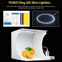 미니스튜디오 조명 방송 반사판 PULUZ-미니 22.5 LED 사진 그림자없는 하단 램프 패널 패드 2LED 20cm 라이트 박스 스튜디오 촬영 텐트 박스, 20cm 링 LED
