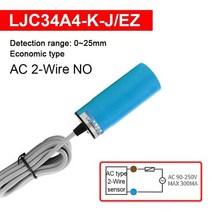 근접센서 2 와이어 M34 25mm 감지 거리 AC 90-250V LJC34A4-K-J 원통형 접근 센서 및 브래킷 용 용량 성 근접 스위치, [04] Class A NO