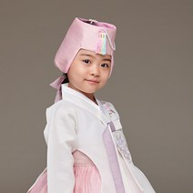 에스큐에스샵 여아 한복모자 아동한복 악세사리 한복소품 - 조바위 11 15 은설분홍