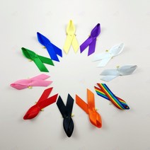 리본 뱃지 1P 홍보 핀 캠페인 근조 인식 추모 기억 애도 사회적 집회 브로치 알림 의미 꽈리 예방, H_흰색