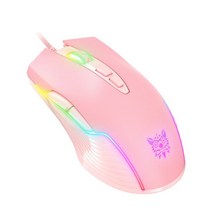 롤 기계식 게이밍 마우스 신제품 onikuma cw905 유선 용 컴퓨터 전용 rgb, 04 pink, 한개옵션1