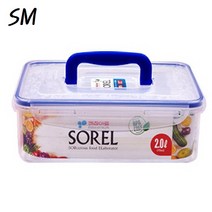 SM 키친아트 소렐 밀폐 핸디형 직사각 2L 비스프리 반찬통 김치통 잡곡통 플라스틱 용기