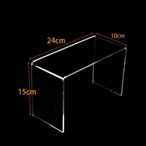 8 크기 아크릴 U 자형 랙 투명 직사각형 인형 스탠드 스토리지 선반 신발 디스플레이 랙 쥬얼리 라이저 스탠드 컵케익 스탠드, 24x10x15cm
