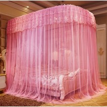 구매대행 U 자형 개폐식 모기장 1.8m 침대 1.5 가정용 2m 1.2 레일 브래킷041501j, 06. 분홍색 백년 Haohe (망