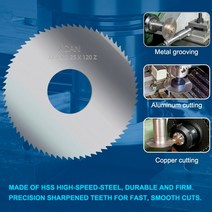 밀링 커터 커팅기 XCAN금속 절삭 공구용 50mm 슬로팅 톱 블레이드 HSS 스틸 CNC 가공 밀링 커터 디스크, 12 50x1.0x16x72T