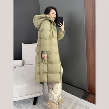 Lizziery여성 벨티드 오리털 퍼 리얼폭스 롱패딩 점퍼 덕다운 중패딩