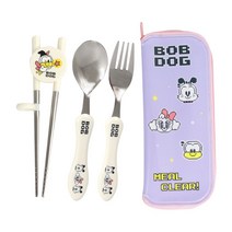 밥독 올스타 스푼포크 교정용젓가락 멀티수저케이스 세트, 올스타 스푼포크+교정용젓가락+멀티수저케이스 퍼플, 스푼+포크+교정용젓가락+멀티수저케이스