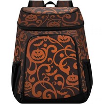 Joisal 할로윈 요소 호박 남자를위한 절연 점심 배낭 36 캔 피크닉 여행 캠핑 하이킹, Halloween Pumpkins Orange Blac