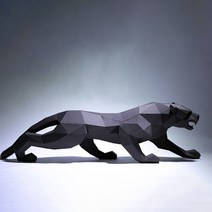 95cm 긴 흑표범 모양 종이접기 DIY 재료 직접 만드는 핸드메이드 3D 입체 동물 피규어 홈 데코 장식소품, 숨어있는 블랙 팬서