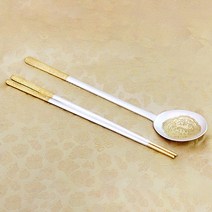 명품 전체금부 은수저 70퍼센트 93.75g, 달송학 골드 52