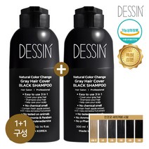 DESSIN [1+1] 데생 염색샴푸 300ml / 흰머리 새치커버 블랙샴푸 런칭특가! [식약처등록], 300ml(2개)