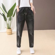 도오빠 여성 청바지 하렘 와이드 배기 빈티지 볼륨 벌룬 통바지 복고풍 나팔 빅사이즈 똥싼바지 간지 가을 겨울 봄 여름 여자배기바지 배기청바지 가을 세척 스크래치 탄성_68174(60)