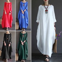 빅사이즈 추천 L~5XL 항아리 마담 엄마 여름 린넨 롱 원피스
