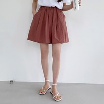 네쥬 여성 여름 밴딩 코튼 데일리 캐주얼 4부 반바지