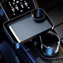 [가격준수]360도 회전 스핀 더블 컵홀더 트레이 생수 음료 거치대 콘솔컵홀더/차량용컵홀더/자동차컵홀더/자동차트레이/차량용받침대/차량용트레이/차박차량용받침대/콘솔컵홀더, 대형 1세트