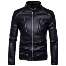 [해외] 오토바이 바이커 할리 데이비슨 Mens Bomber 블루종 패션 Men Faux Leather Coat Zipper 외투 Motor Jacket 펑크 Man 탑