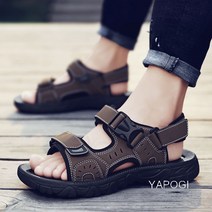 YAPOGI 새로운 여름 베트남 가죽 샌들 남성 캐주얼 샌들 후크 및 루프 비치 샌들 YAPOGI