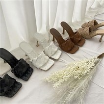 짝꿍닷컴 사각코 짜임스트랩 킬힐 뮬 슬리퍼 RJ ai2005