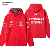 YAMAHA 야마하 레이싱 슈트 오토바이 후드 재킷 캐주얼, 레드색