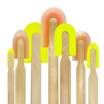 우진글로벌 실리콘헤라 대나무손잡이 우레탄헤라 제거 욕실보수 다기능헤라 스크래퍼, 대나무 실리콘 헤라 형광주황-왕특대 1개입