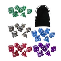 별자리 운세 70 개 강아지 다면체 위 세트 D4 D6 D8 D10 D12 D20 w/보관 가방 컬러 자동차지노 게이밍 역할 놀이 DND RPG 보드, 15 35PCS Style P