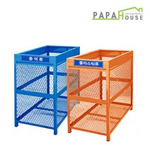 파파하우스 대용량 국산 실외용 철제분리수거함 500, 회색