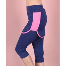 에어로빅 발랄한 형광라인 7부 치마 레깅스 헬스 하비보정 짱짱한스판