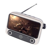 거실블루투스스피커 명품스피커 붐박스 휴대용 레트로 미니 블루투스 스피커 TV 디자인 휴대폰 홀더 컴퓨, 02 GRAY