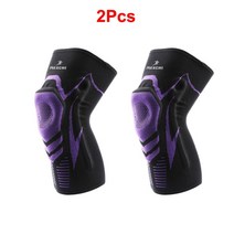무릎 보호대 슬리브 지지대 관절 통증 완화용 무릎 패드, 2Pcs - Black Purple_XL