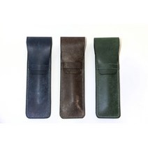[드라이본즈] 가죽공방 100%핸드메이드 손바느질 천연 소가죽필통 멀티필통 애플펜슬케이스 색상 3종류, Brown