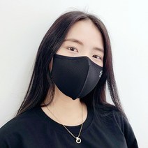 프리미엄 cu+마스크 / 구리원사 항균 귀편한 화장이묻지않는 새부리형 재사용마스크, 프리미엄 cu+ 마스크 -블랙L (1개입-1팩)
