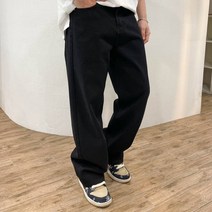 남자흑청바지 블랙진 와이드 통큰청바지