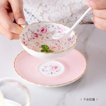 명품찻잔 레트로 빈티지 커피잔 유럽 꽃 디자인 커피 세트 150ml 차 Phnom Penh 세라믹 컵과 접시 티 타임 본 차이나, H03
