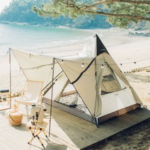 캠플 인디풀 텐트 인디언 원터치텐트 티피 자동 그늘막 나들이, 인디풀텐트, 텐트 + 시트
