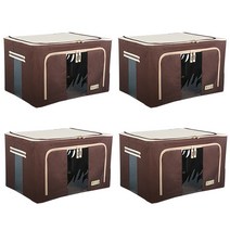 마이닝 베이직 리빙박스 66L, 브라운, 4개