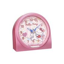 세이코 크록 알람시계 헬로키티 수다 알람 아날로그 핑크 펄 CQ134P SEIKO