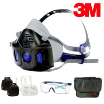 3M 방독면 정품 인증 풀셋트, HF-800 페인트스프레이도색작업 구성 L