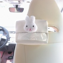 자동차 티슈 케이스 MINIEV 마카롱 차량용 가방 모빌 의자등받이 수납 미니 내부장식 배치 2640100699, 햇볕에 레드 토끼 -화이트 소프트 엠