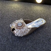 여성용 미끄럼방지 반짝이 큐빅 보석 뮬 슬리퍼 샌들